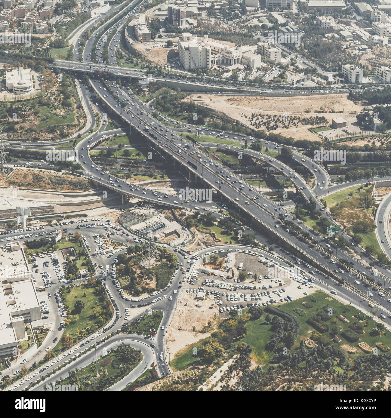 Vista dalla Torre milad a Tehran, Iran. Foto Stock