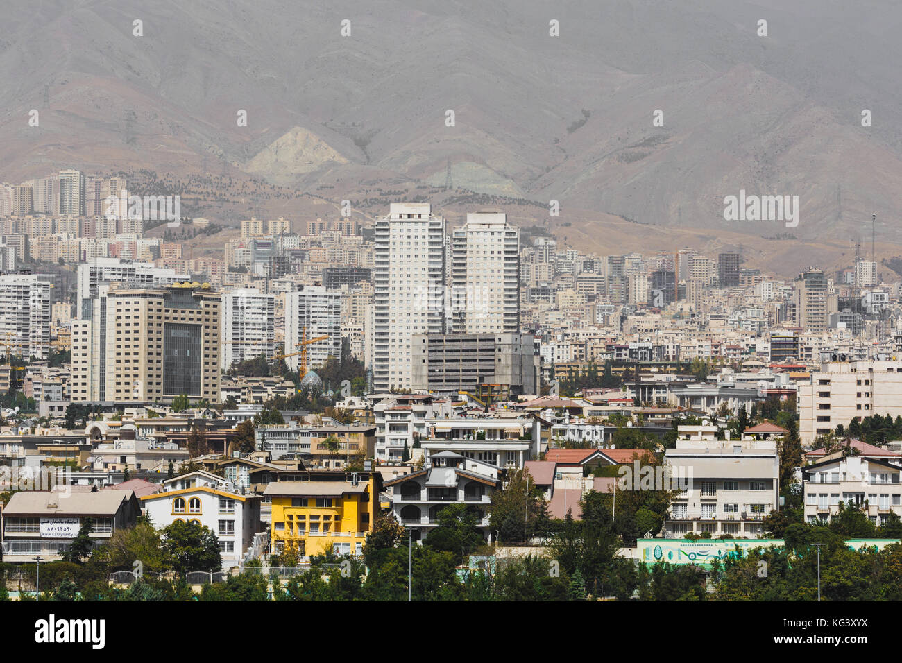 Vista dalla Torre milad a Tehran, Iran. Foto Stock