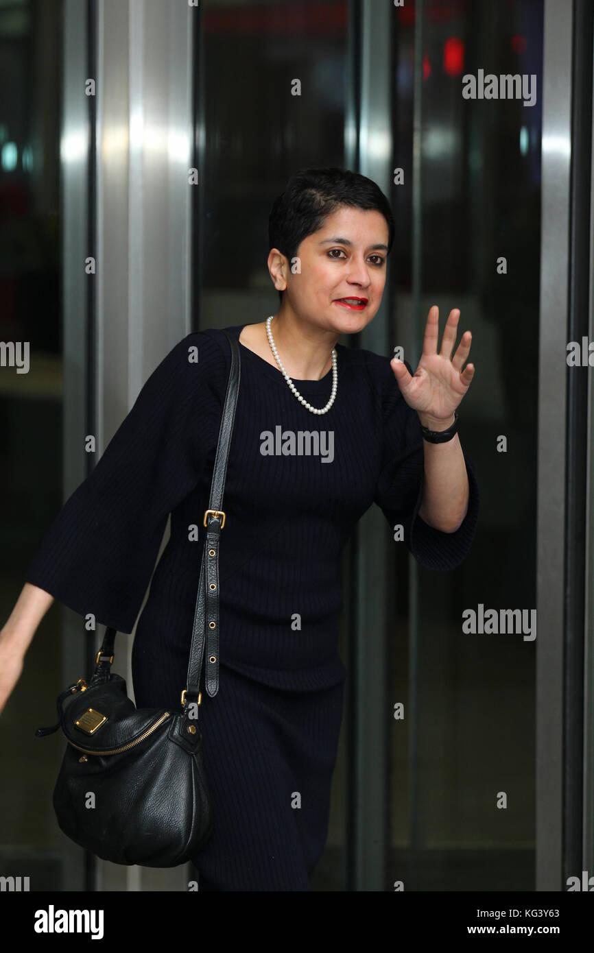 La baronessa shami chakrabarti assiste la BBC andrew marr show alla BBC Studios di Londra, 26 febbraio 2017 Foto Stock