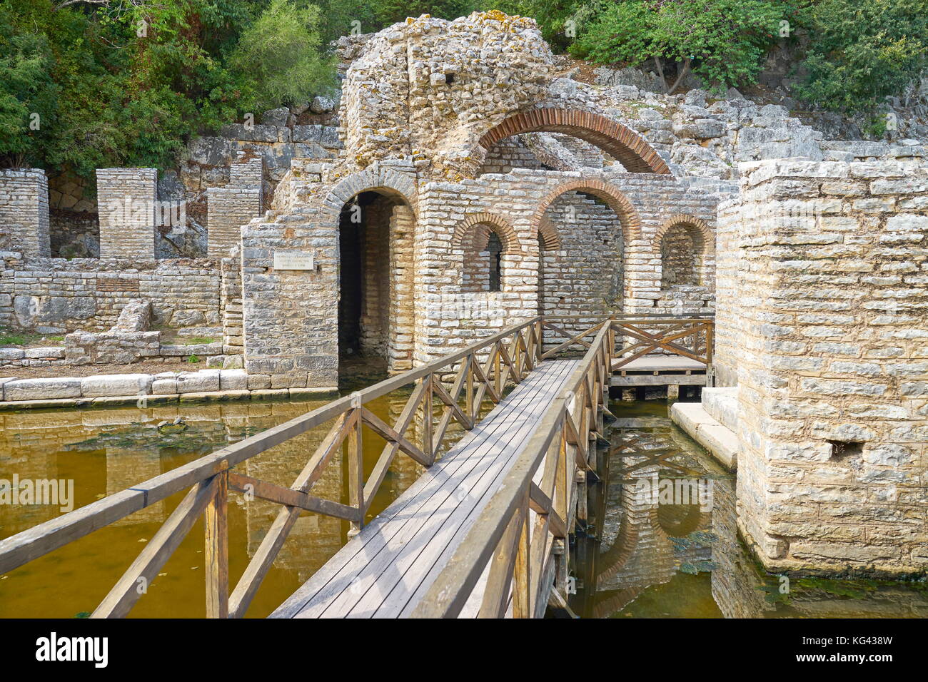 Rovine archeologiche a Butrinto Parco Nazionale, Albania, UNESCO Foto Stock