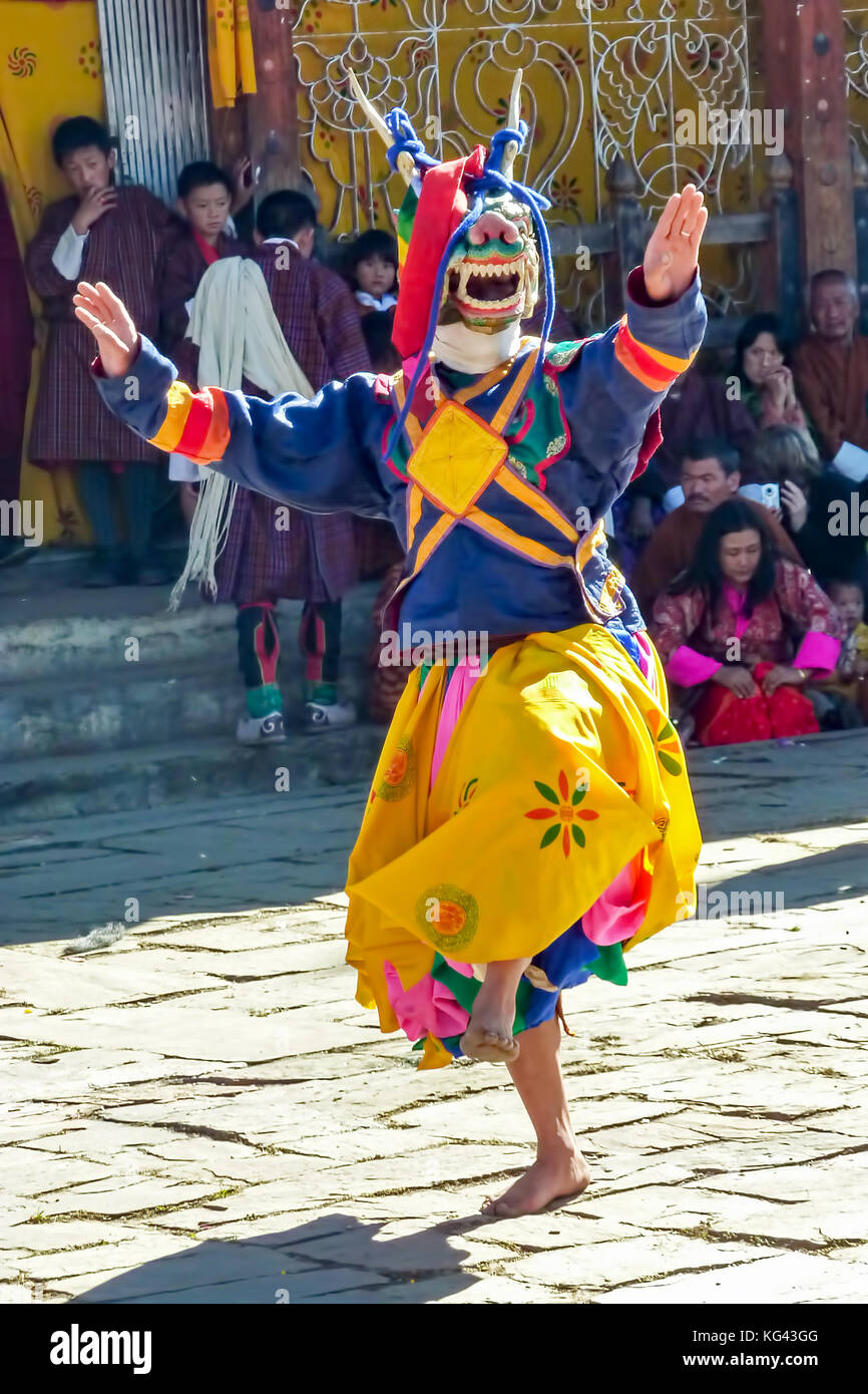 Tradizionale festa Bumthang, Bhutan Foto Stock