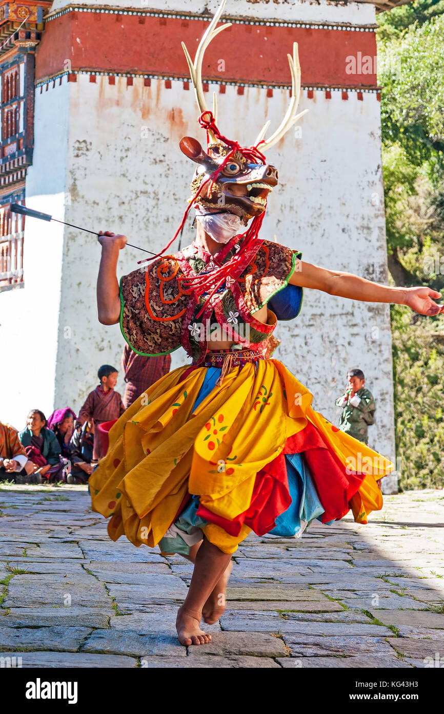 Tradizionale festa Bumthang, Bhutan Foto Stock