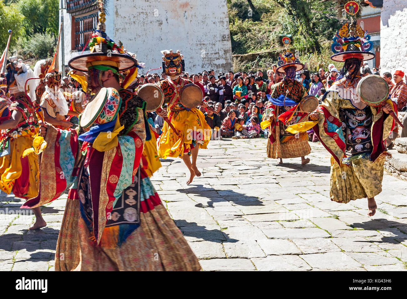 Tradizionale festa Bumthang, Bhutan Foto Stock