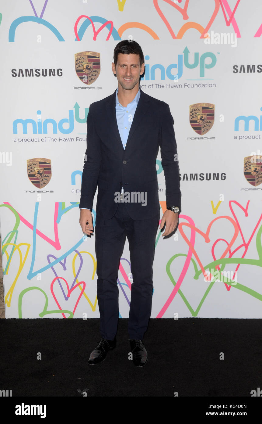 Beverly Hills, California. 03rd novembre 2017. Novak Djokovic al Goldie's Love In For Kids presso Ron Burkle's Green Acres Estate il 3 novembre 2017 a Beverly Hills, California. Credito: David Edwards/Media Punch/Alamy Live News Foto Stock