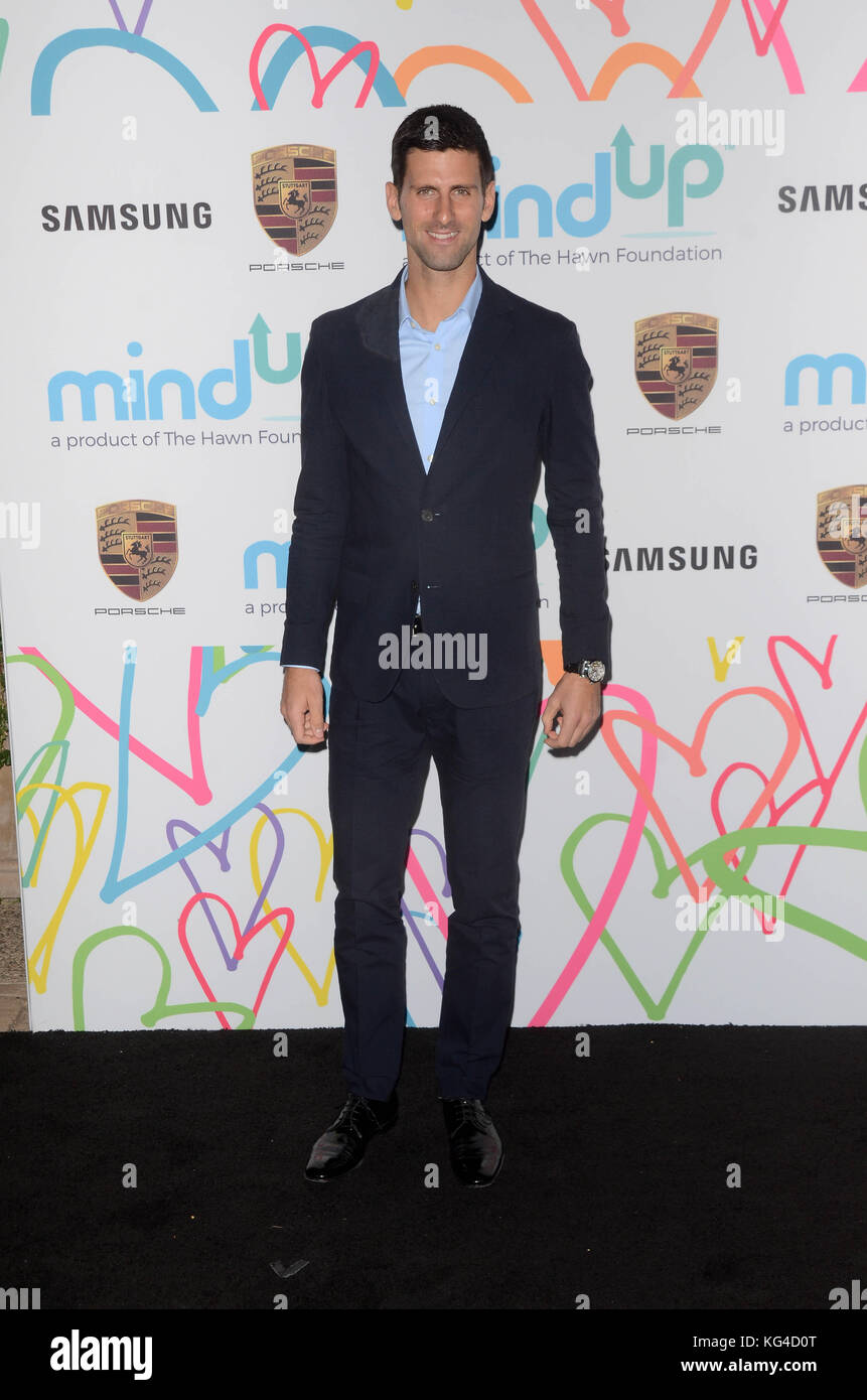 Beverly Hills, California. 03rd novembre 2017. Novak Djokovic al Goldie's Love In For Kids presso Ron Burkle's Green Acres Estate il 3 novembre 2017 a Beverly Hills, California. Credito: David Edwards/Media Punch/Alamy Live News Foto Stock