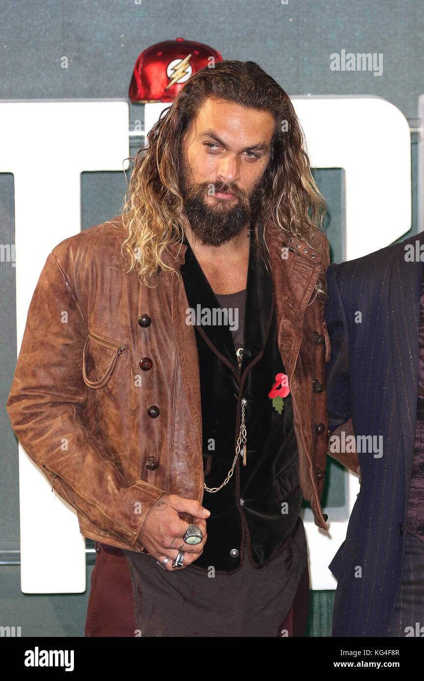 Londra, Regno Unito. 4 Novembre, 2017. Jason Momoa, la lega della giustizia - Photocall, il College di Londra, UK, 04 novembre 2017. Photo credit: Richard Goldschmidt/Alamy Live News Foto Stock