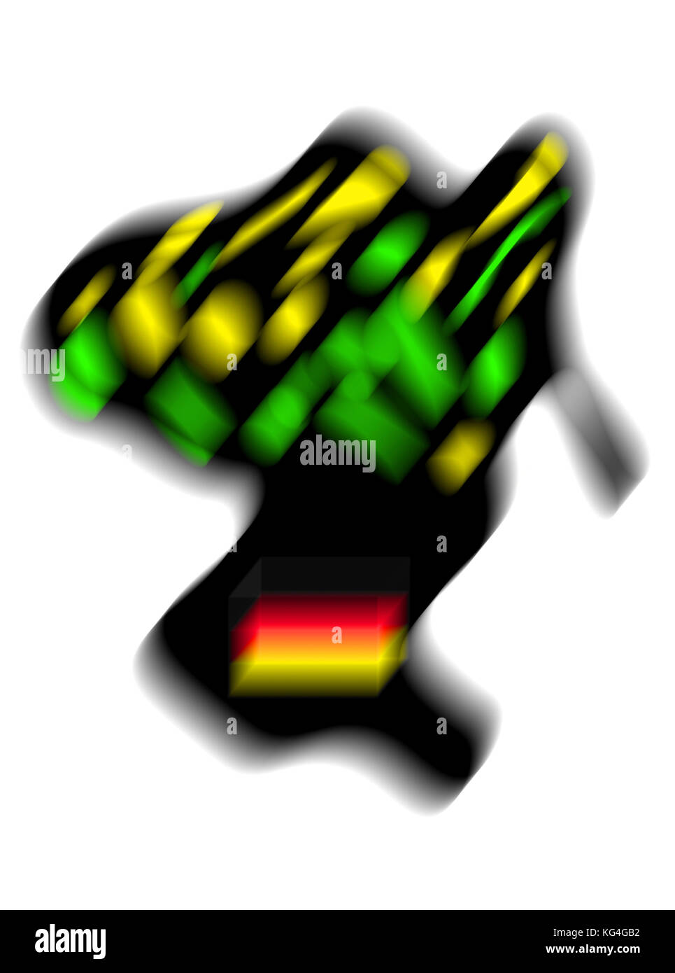 Jamaika, Coalition, Giamaica, Koalition, Schwarz Gelb Grün Gespenst mit Bundesflagge, Schwampel,Europa,Germania,Deutschland Foto Stock