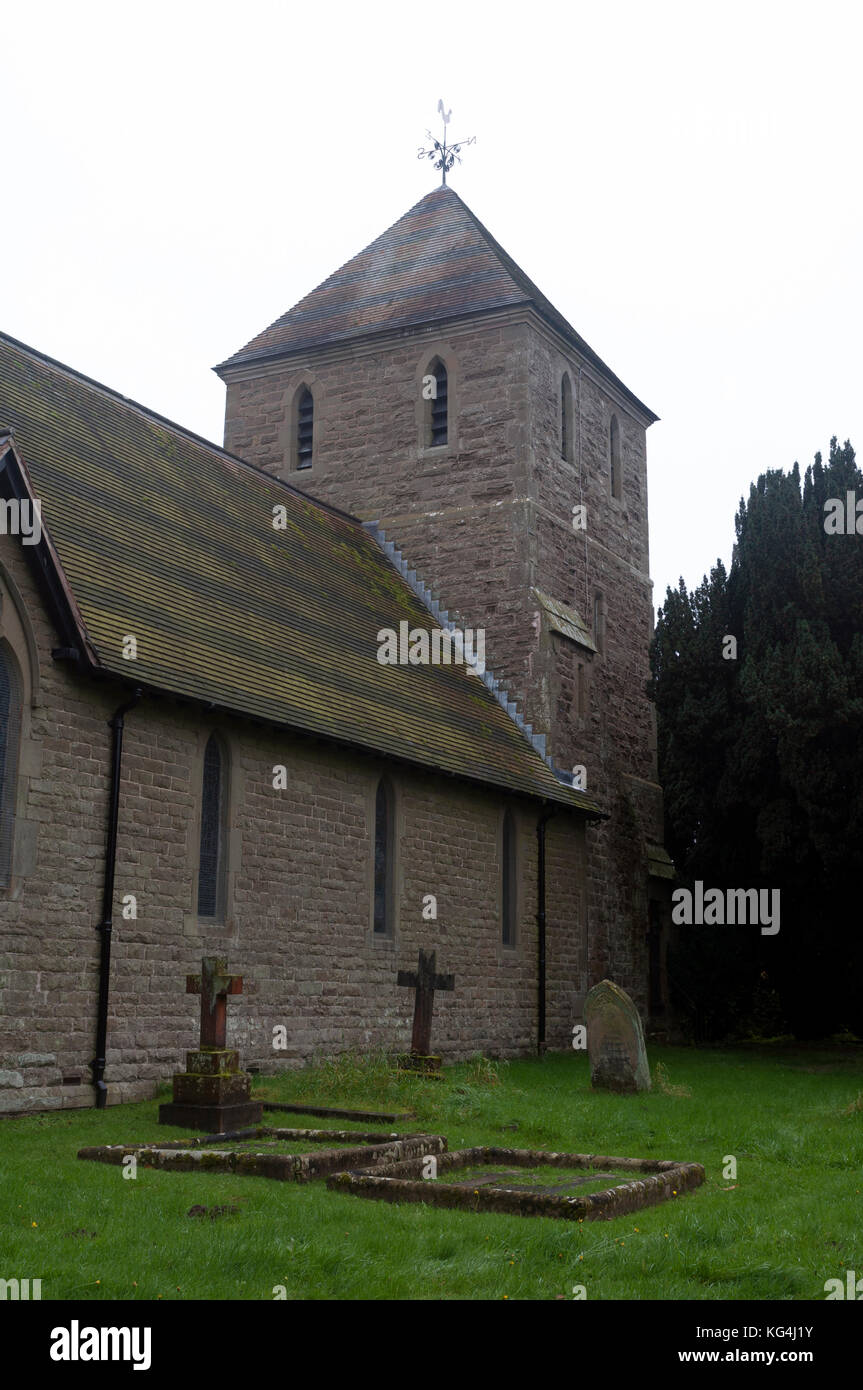 La Chiesa di Sant'Andrea speranza Bowlder, Shropshire, Inghilterra, Regno Unito Foto Stock