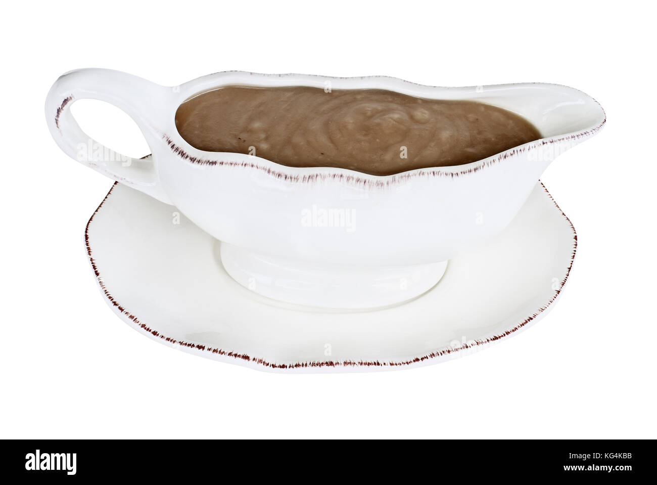 Isolato salsiera su sfondo bianco pronto per il giorno del ringraziamento. percorso di clipping incluso. Foto Stock