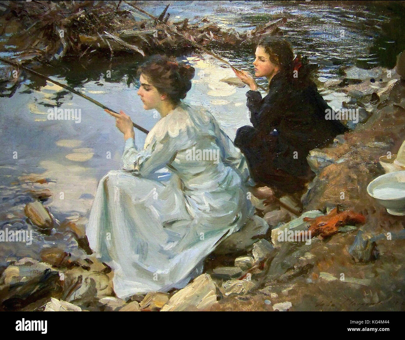 John Singer Sargent due ragazze La pesca Foto Stock