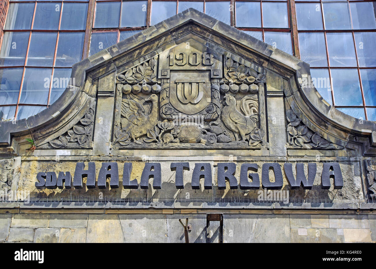Hala targowa mercato coperto, Wroclaw, Polonia Foto Stock