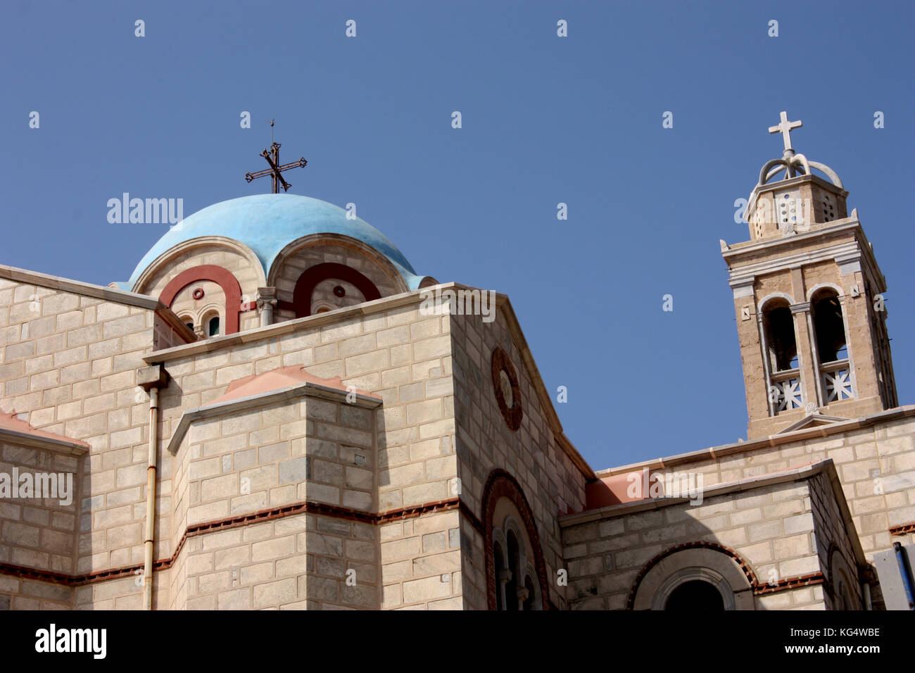 Nuova chiesa di ano syros, SIROS, CICLADI Foto Stock