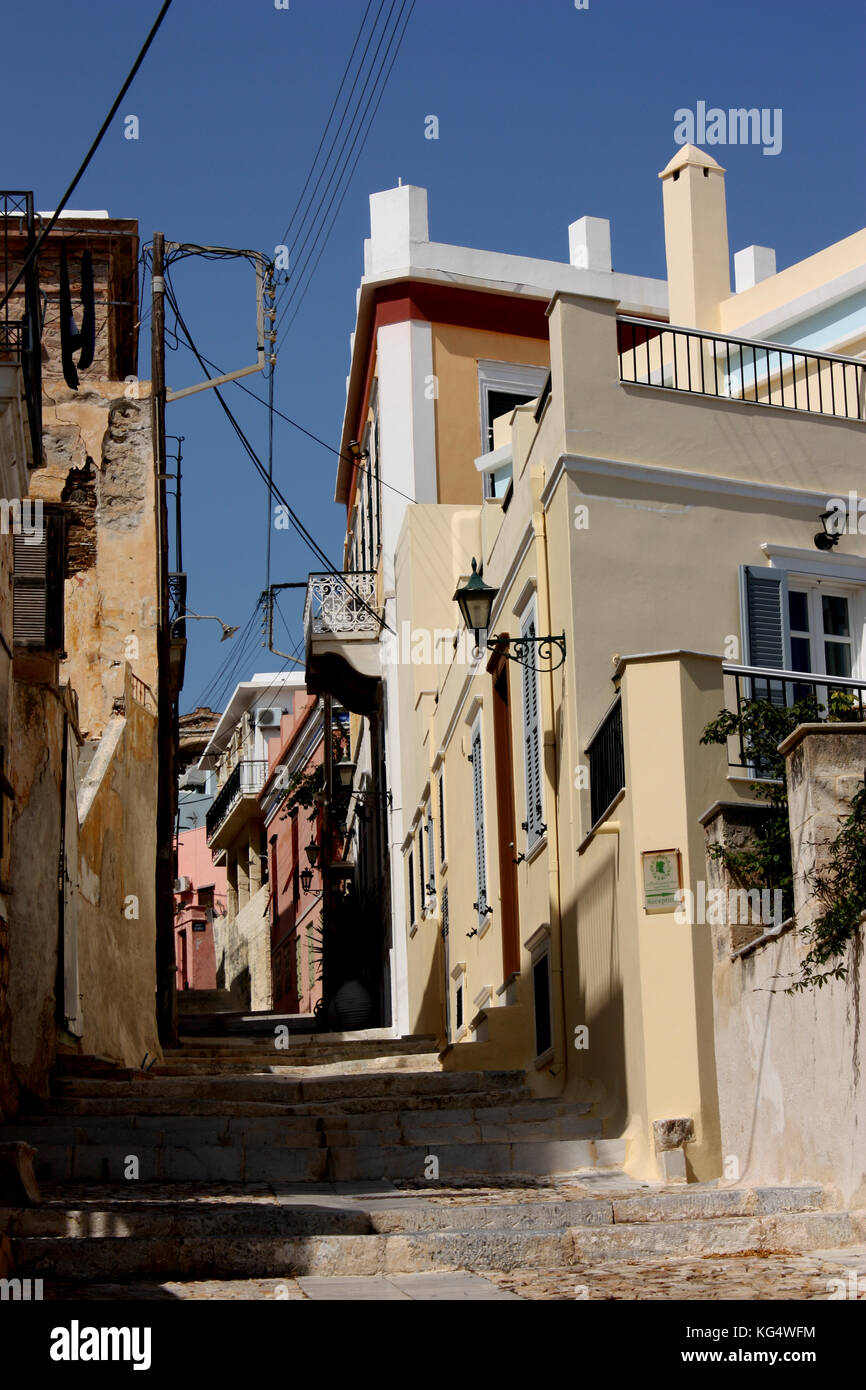 Case in ano syros, ermoupolis Foto Stock