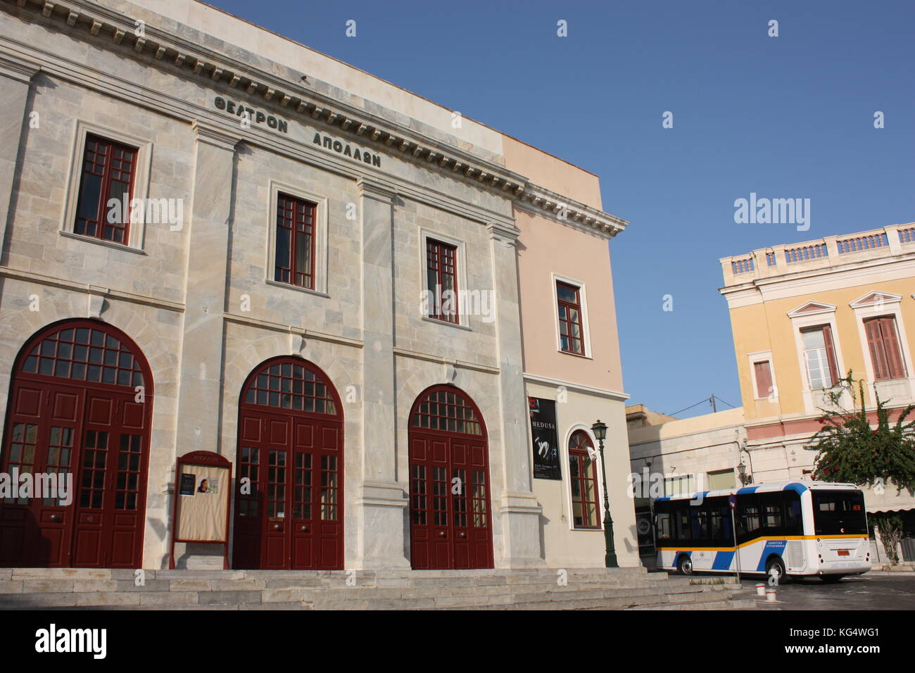 L'Apollon theatre in Ermoupolis, SIROS, CICLADI Foto Stock