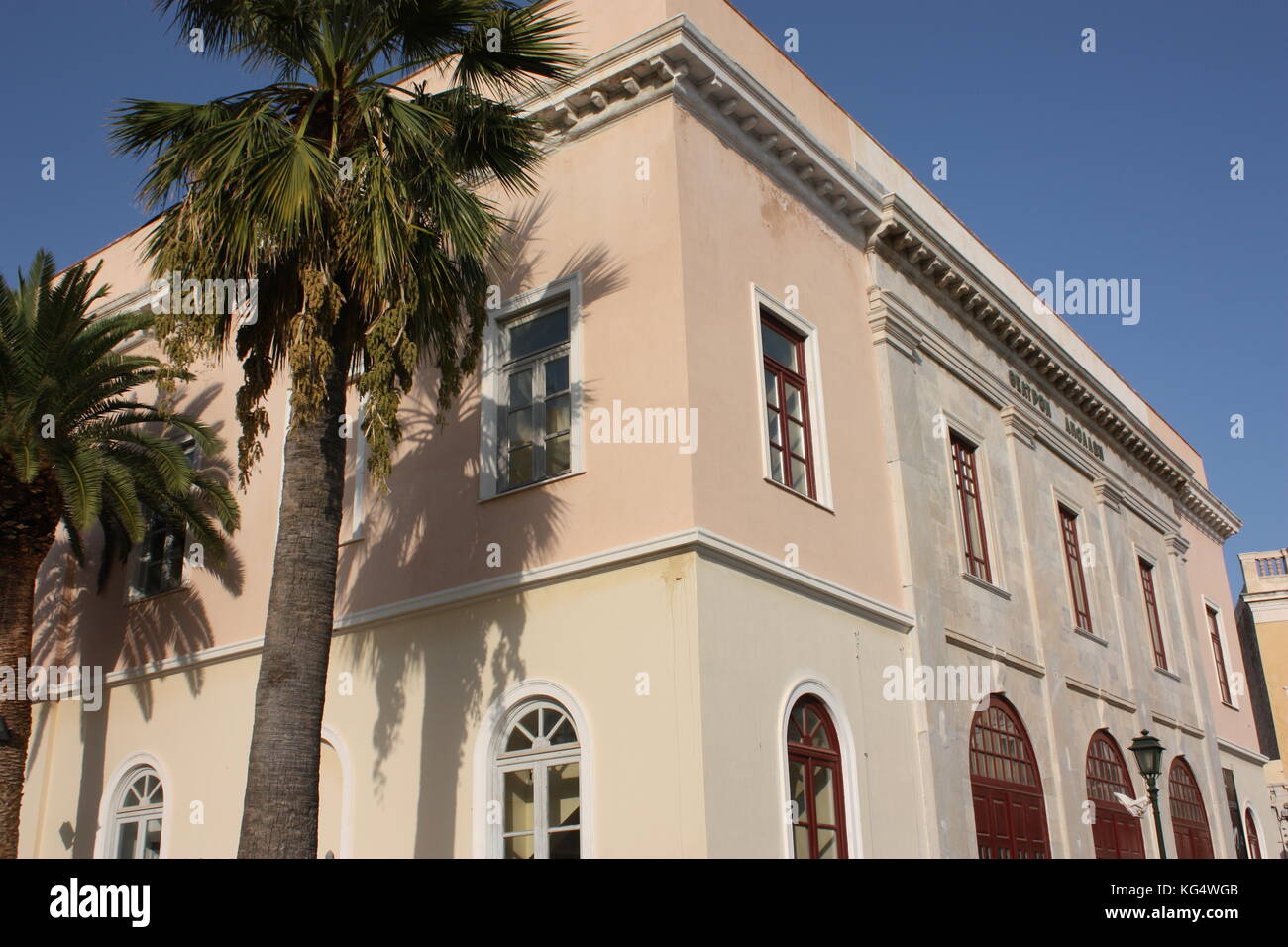L'Apollon theatre in Ermoupolis, SIROS, CICLADI Foto Stock