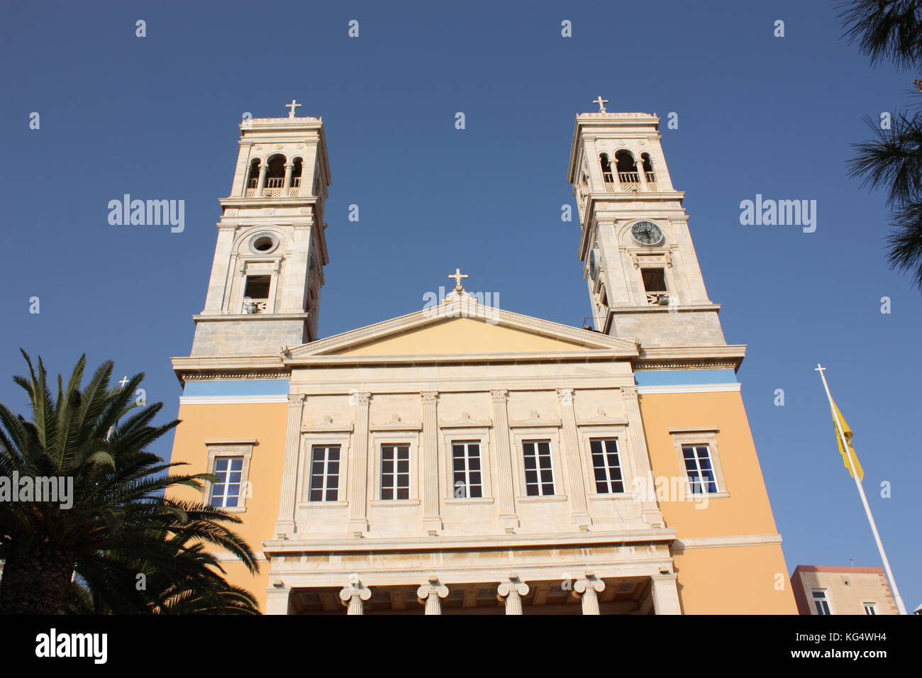 La chiesa di Aghios Nikolaos nel quartiere Vaporia di ermoupolis, SIROS, CICLADI Foto Stock