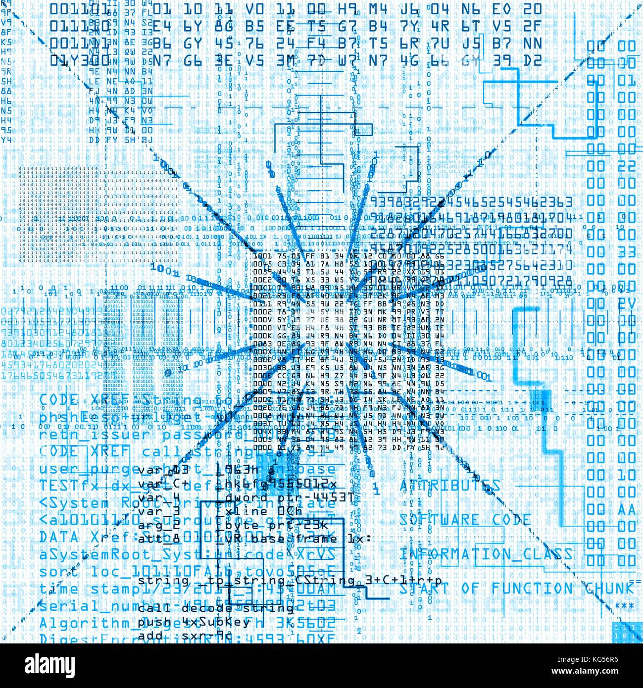 Codice di computer, illustrazione astratta. Foto Stock