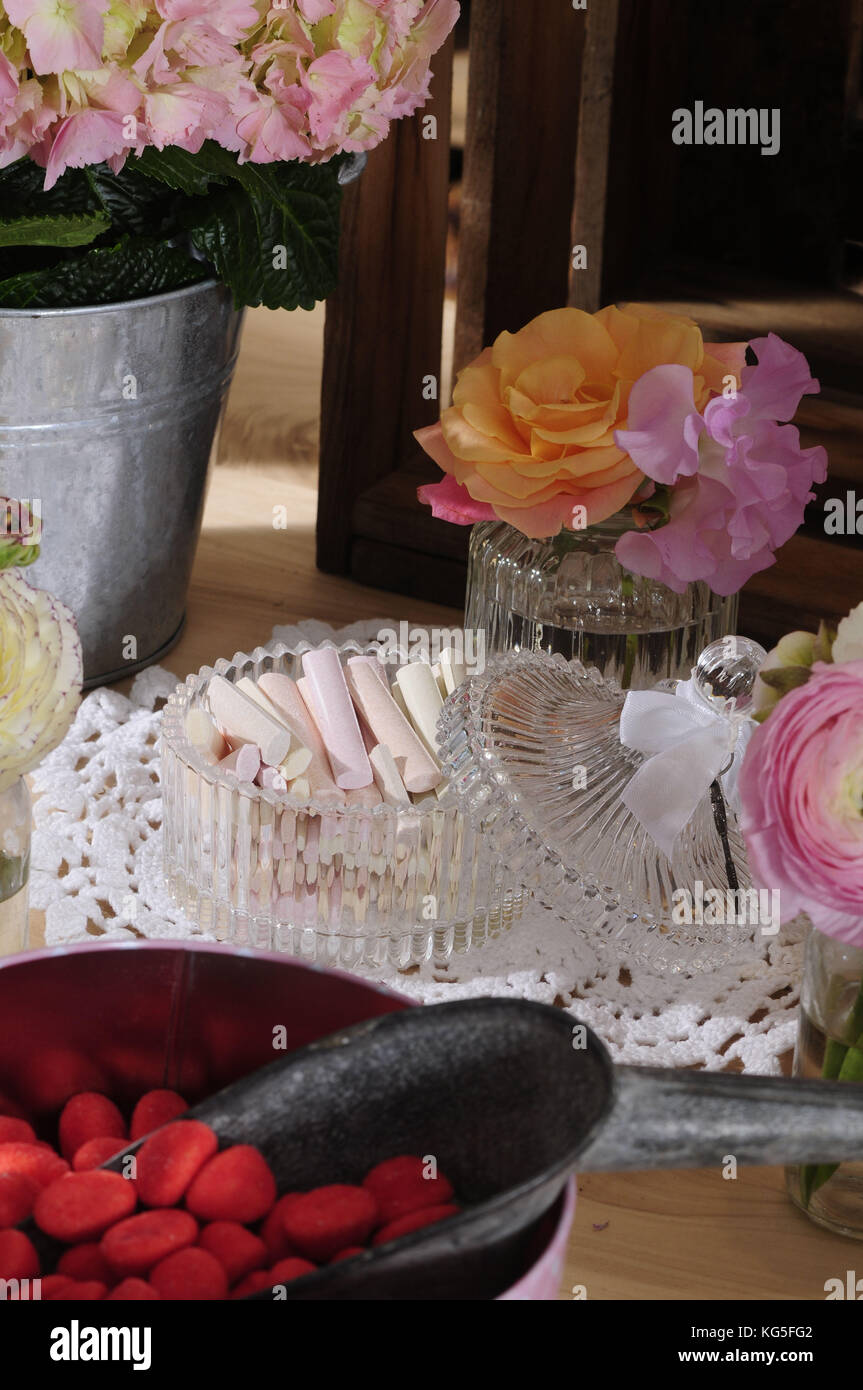 Caramelle in negozio di dolciumi, close-up Foto Stock