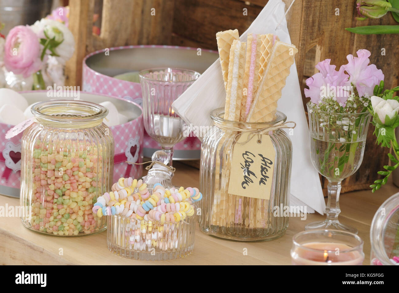 Caramelle in negozio di dolciumi, close-up Foto Stock