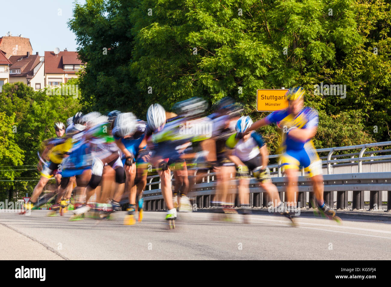 Germania, BADEN-WURTTEMBERG, Stuttgart, Stuttgart-lauf, inline mezza maratona, evento di sport per tutti Foto Stock