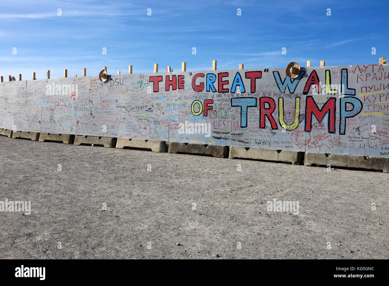 Aarhus, capitale culturale nel 2017 - il muro di Trump Foto Stock