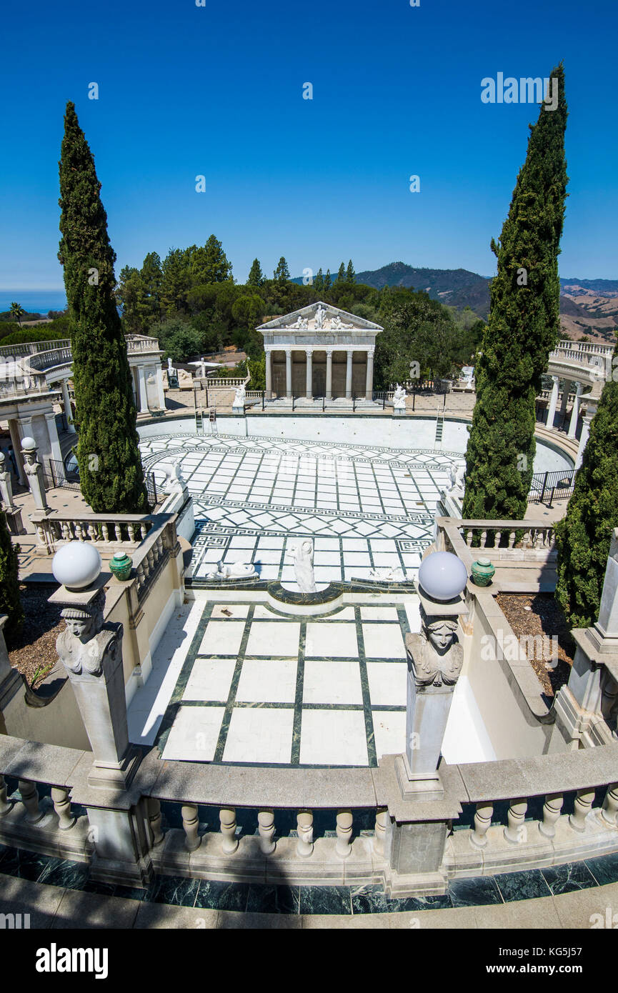 Le lussuose piscine Nettuno, il Castello di Hearst, Big Sur, california, Stati Uniti d'America Foto Stock