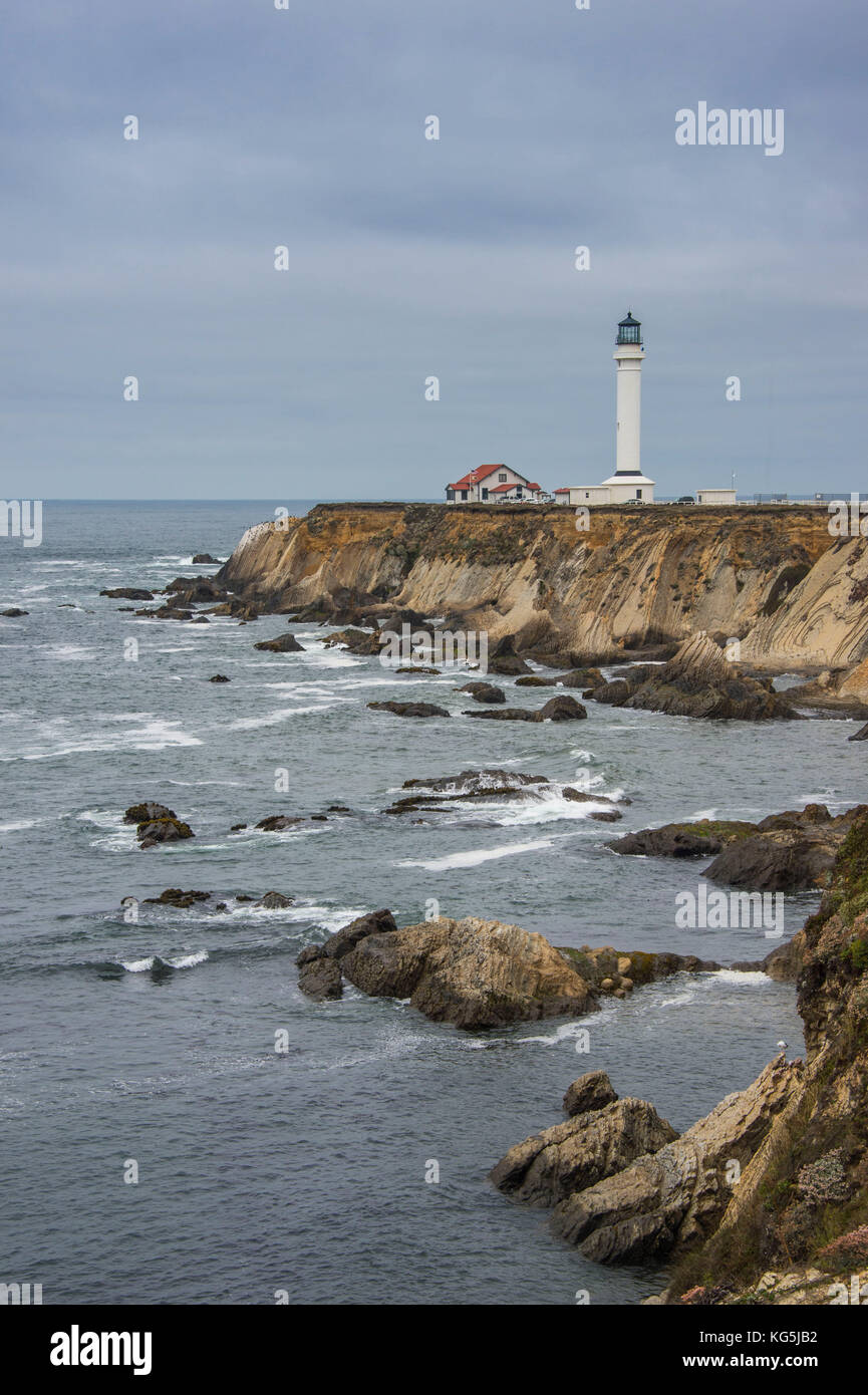 Faro e museo di Point Arena, California settentrionale, Stati Uniti Foto Stock