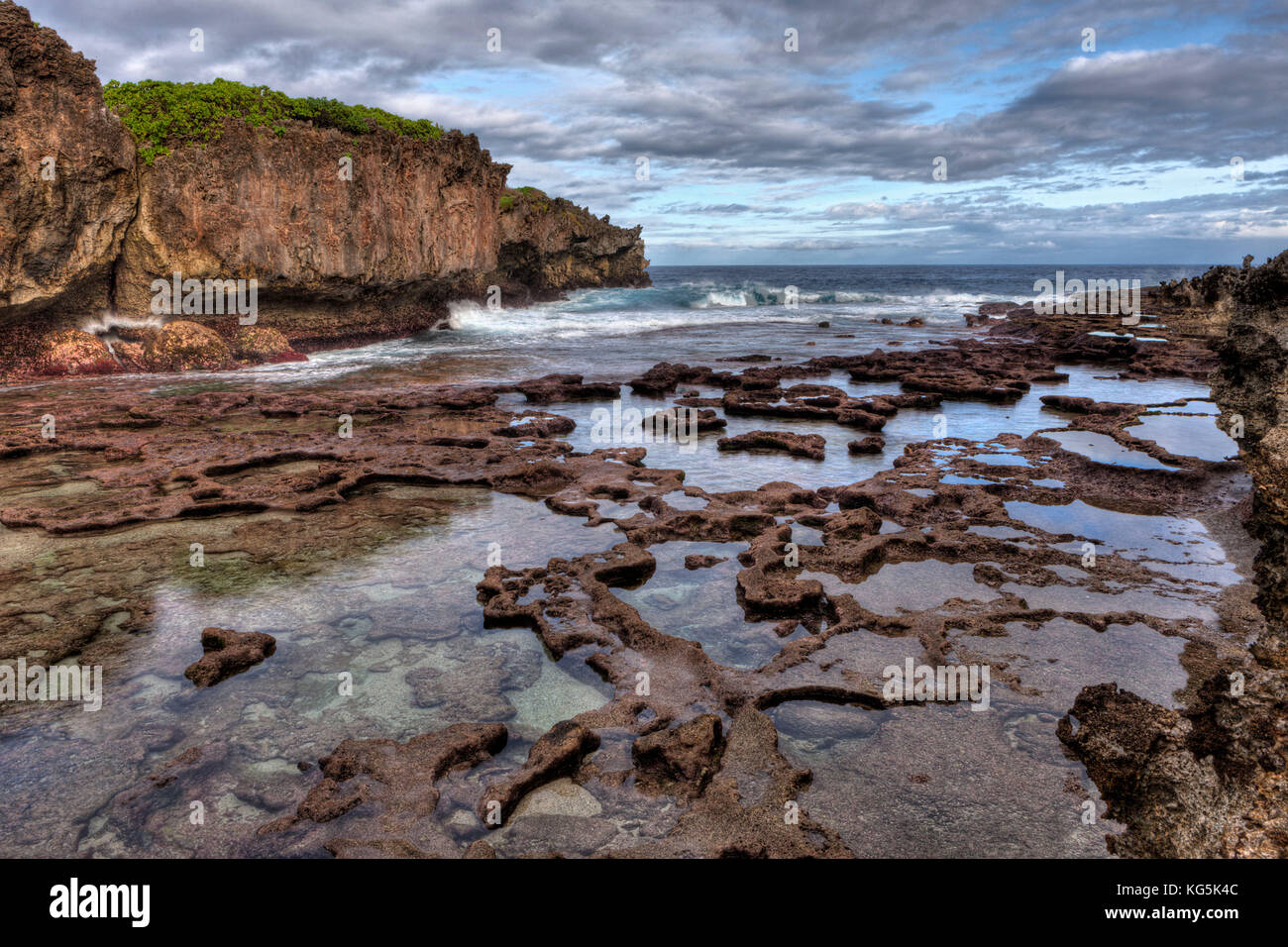 Coral rock pools di lily beach, isola Christmas, australia Foto Stock