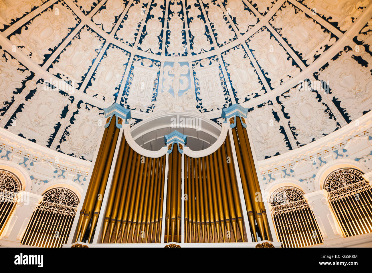 Inghilterra, oxfordshire, Oxford, Oxford town hall, vista dall'interno della sala principale Foto Stock