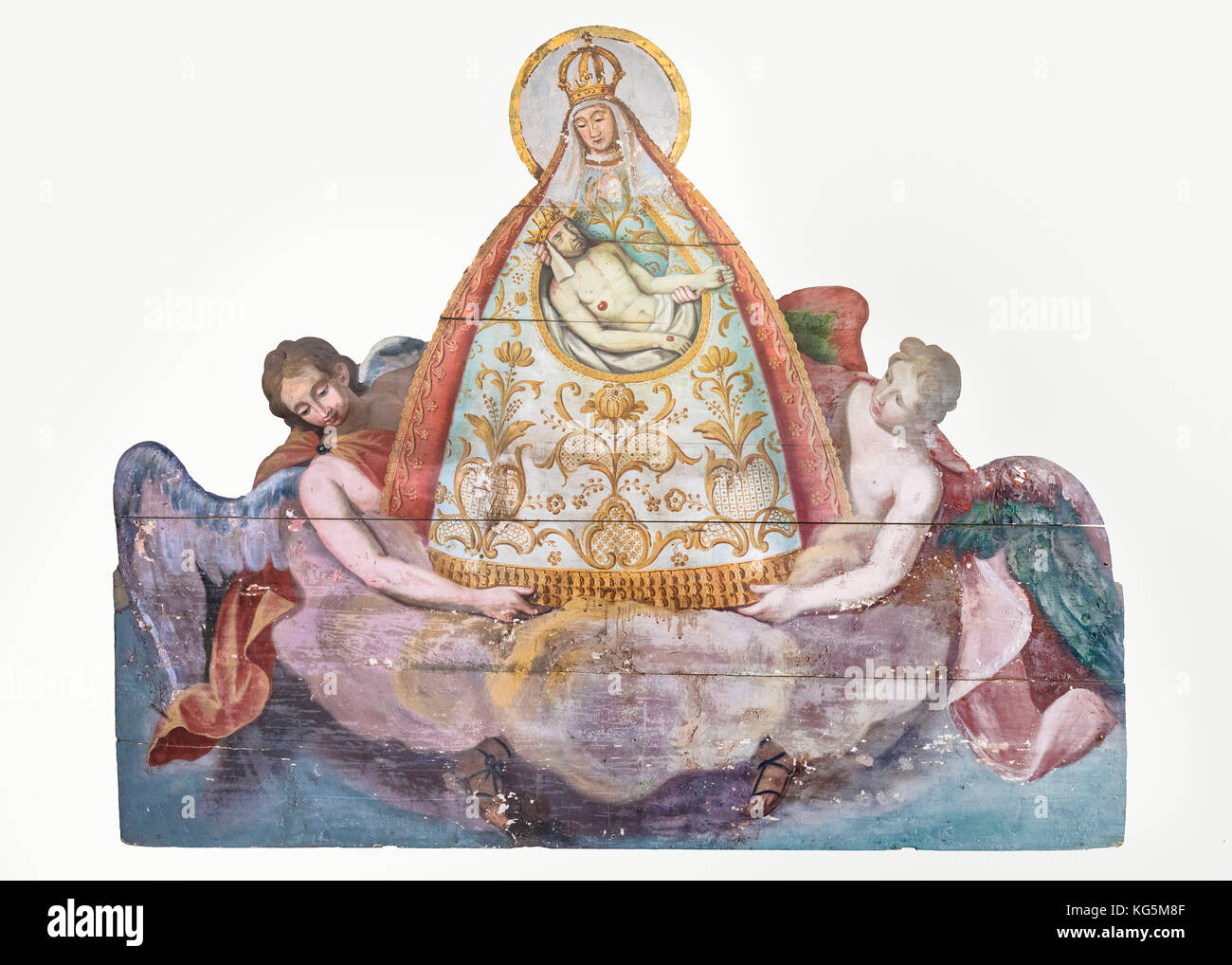 Rappresentazione della Vergine Maria in un vecchio dipinto, chiesa di pellegrinaggio della Madonna delle nevi, Maria Luggau, Lesachtal, distretto di Hermagor, Carinzia, Austria Foto Stock