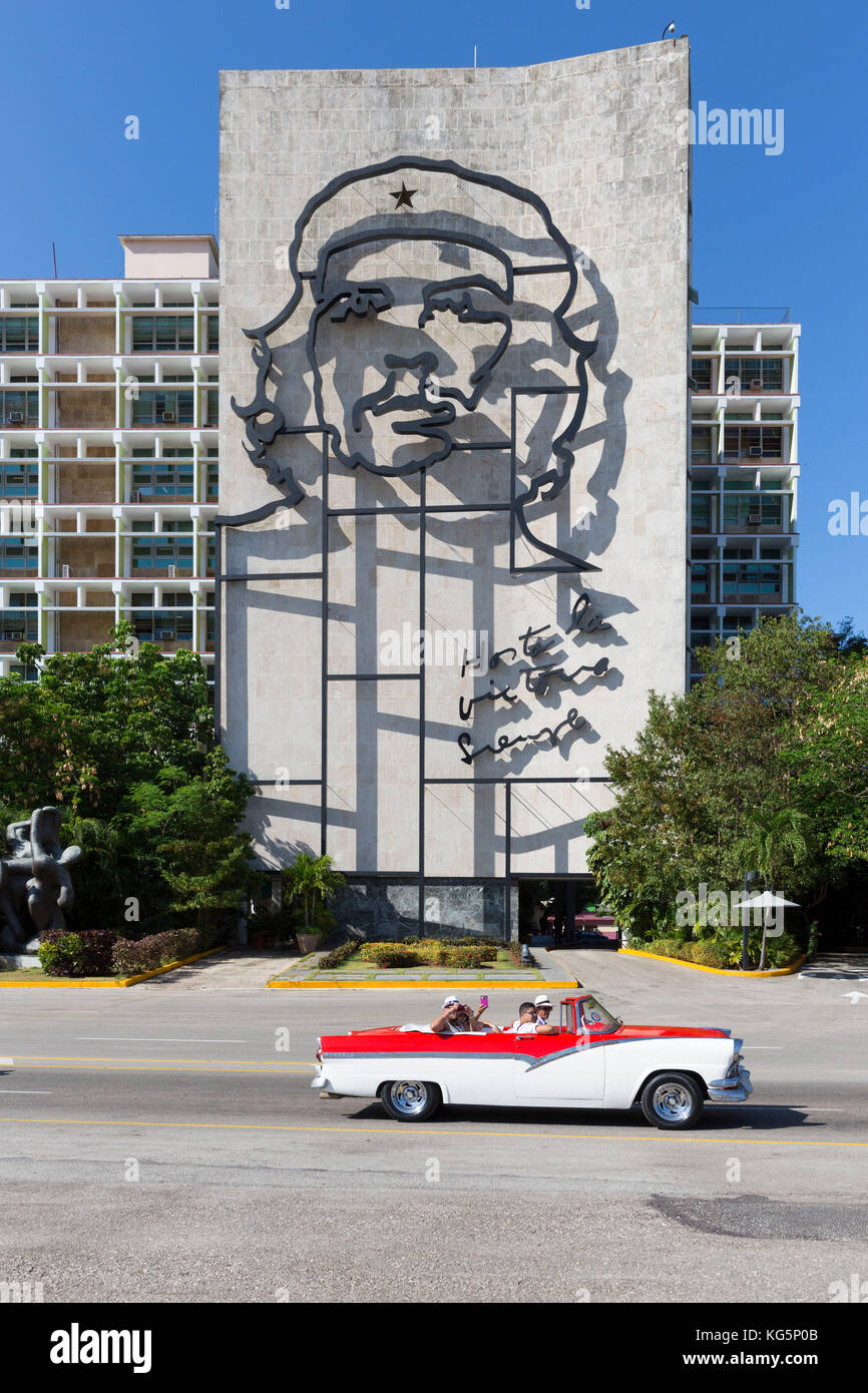 Cuba, Repubblica di Cuba, America Centrale, Isola dei Caraibi. Havana City, Piazza della Rivoluzione. Foto Stock