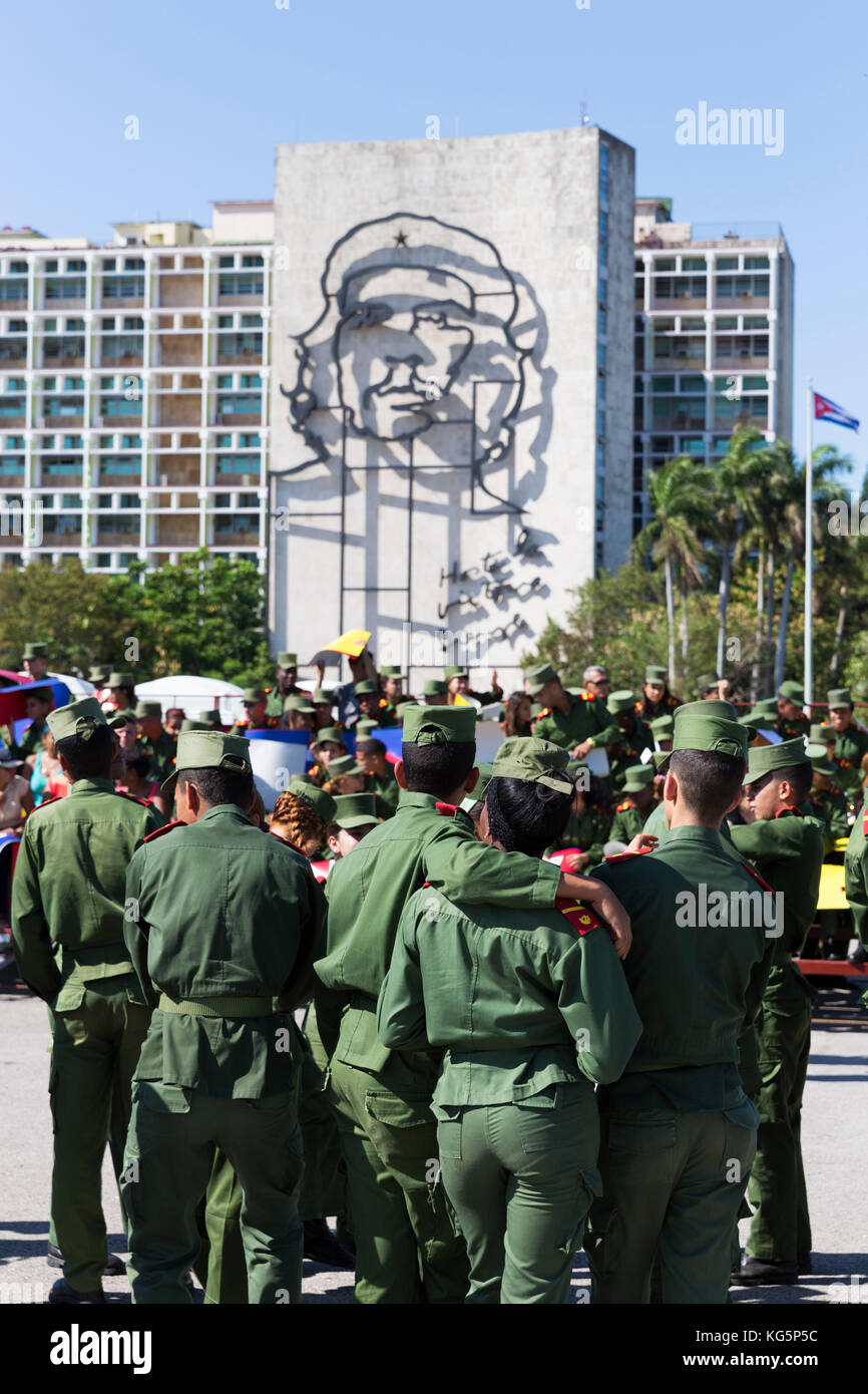 Cuba, Repubblica di Cuba, America Centrale, Isola dei Caraibi. Havana City, Piazza della Rivoluzione. Foto Stock