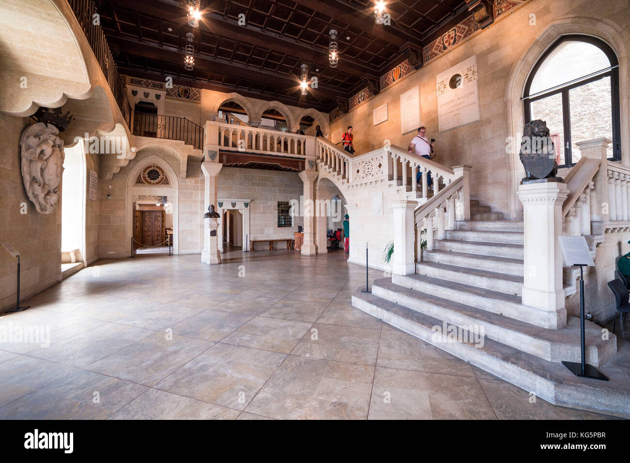 Atrio del palazzo pubblico, Repubblica di San Marino Foto Stock