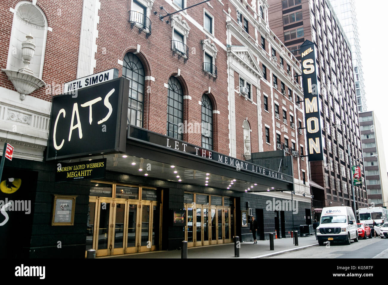 Ingresso al teatro dove i gatti musical è di scena. Foto Stock