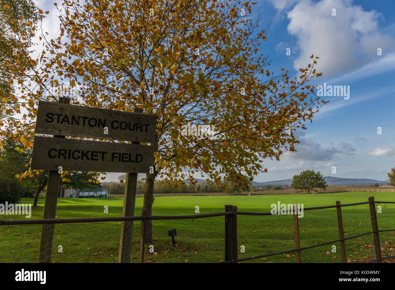 Stanton Corte Campo di Cricket Foto Stock