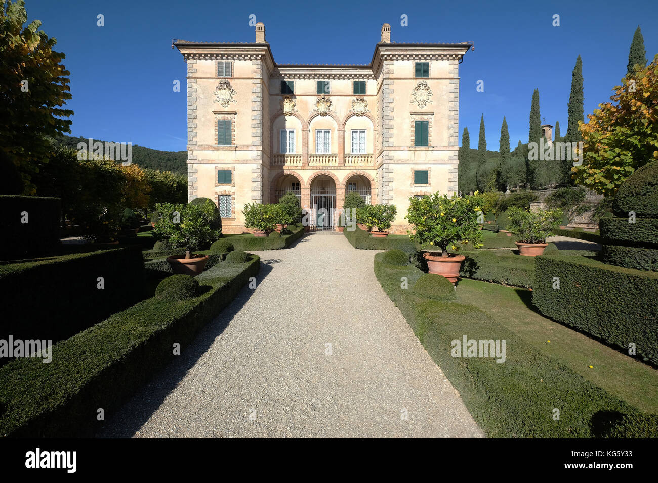 Immagini Contemporanea di Villa Cetinale,Siena Italia, Foto Stock