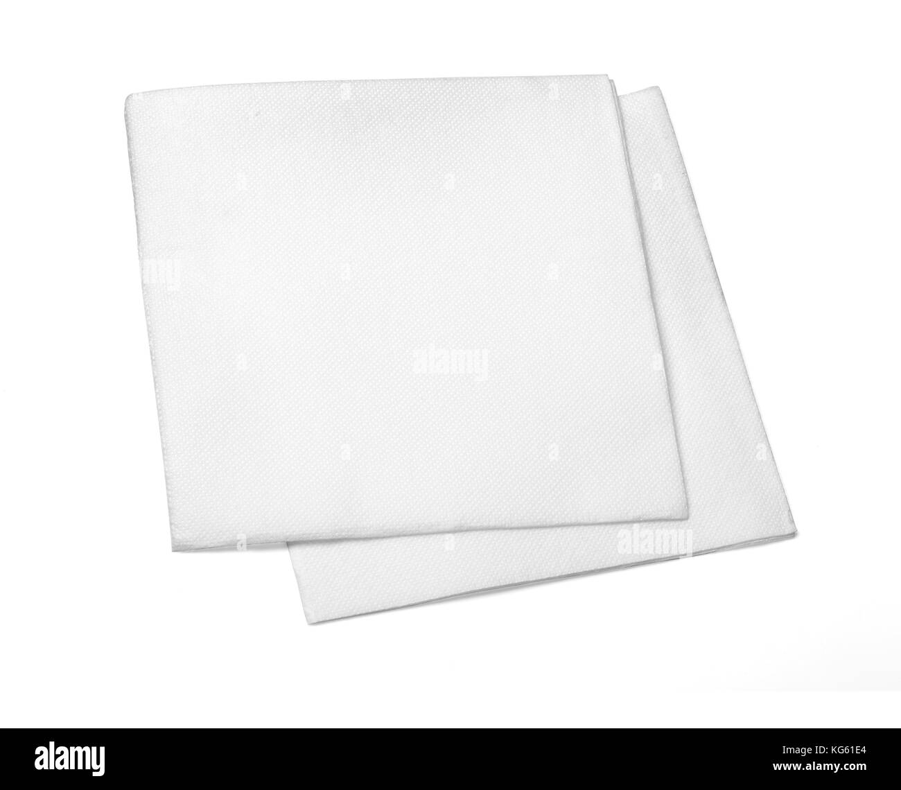 Blank tovagliolo di carta isolato su sfondo bianco con copia spazio e tracciato di ritaglio Foto Stock