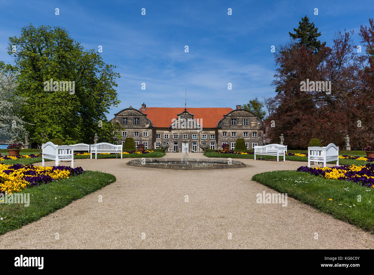 Landschaftspark kleines Schloss Blankenburg Harz Foto Stock