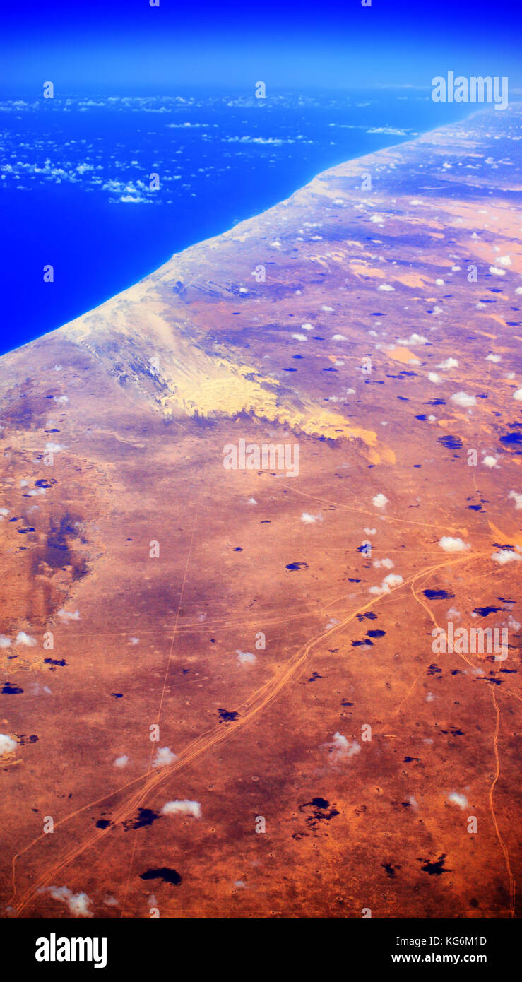 Vista aerea della Somalia, Africa. Foto Stock