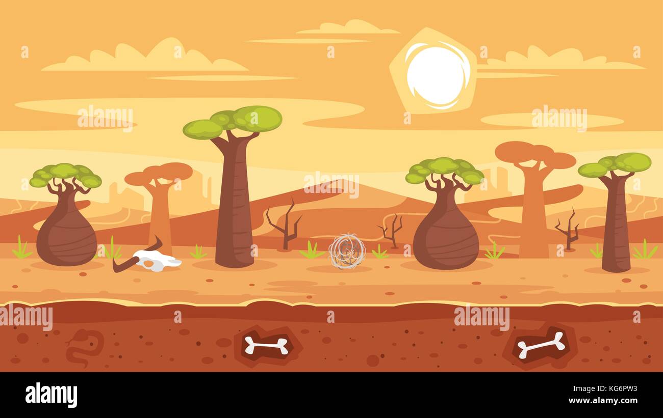 Sfondo per giochi e animazione Illustrazione Vettoriale