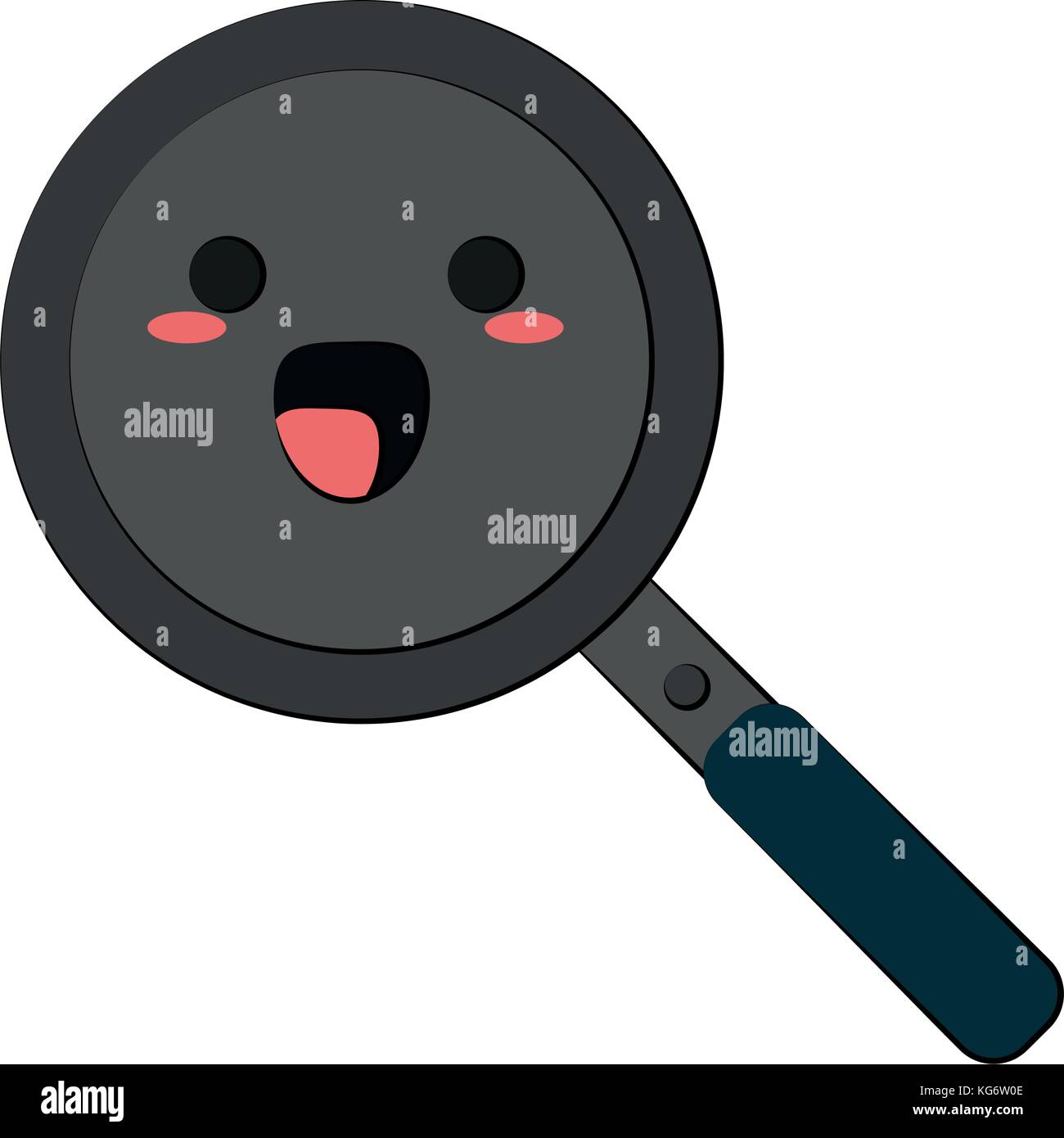 Stoviglie pan isolato carino kawaii cartoon Illustrazione Vettoriale