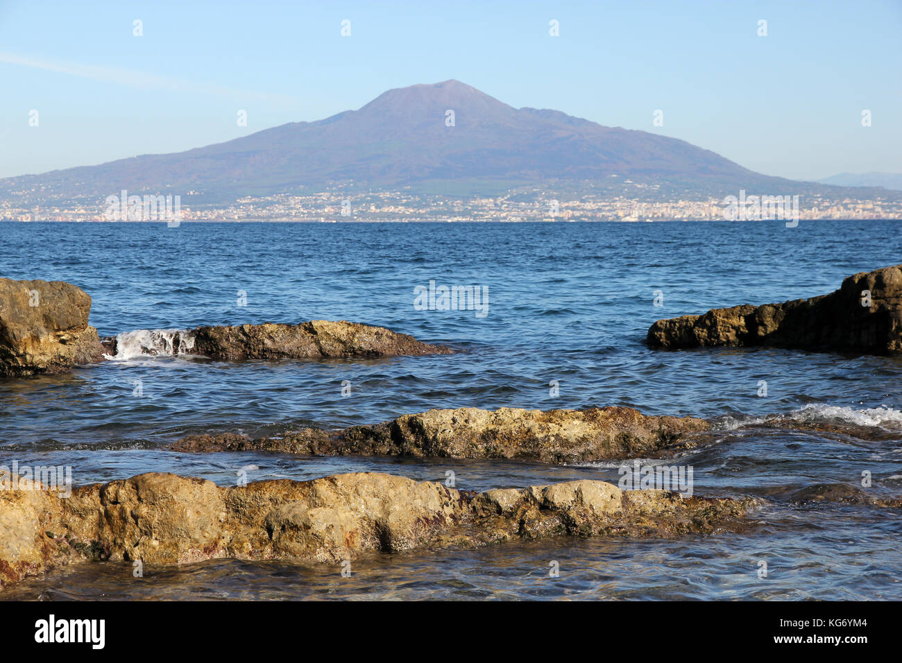 Il monte Vesuvio golfo di Napoli Italia Foto Stock