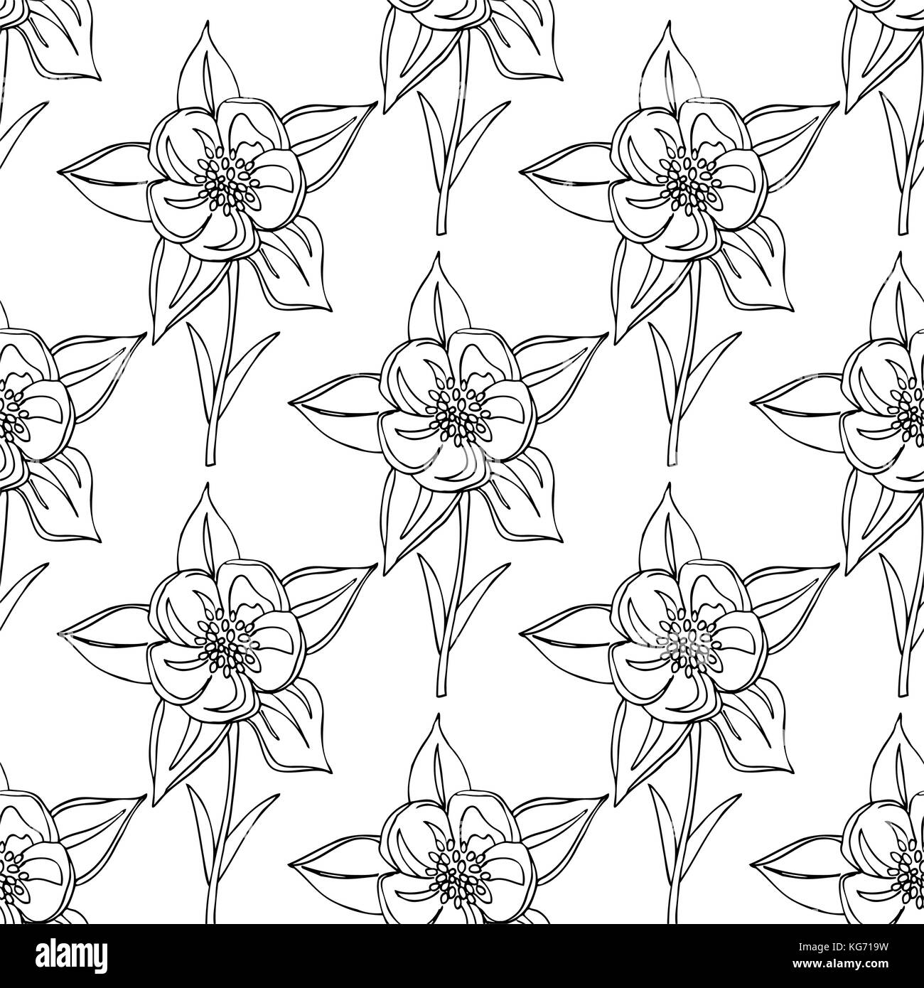 Seamles sfondo floreale con fiori. illustrazione vettoriale Illustrazione Vettoriale