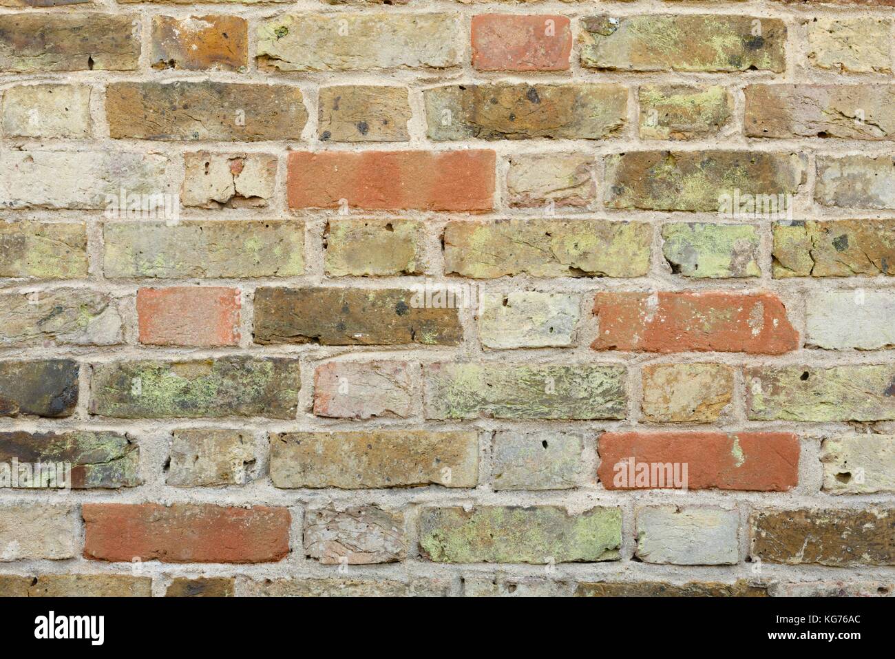 Vecchio mattone rustico sfondo parete closeup dettaglio Foto Stock