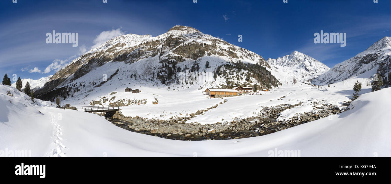 Alta risoluzione riprese panoramiche di una valle oetztal, Austria. Foto Stock