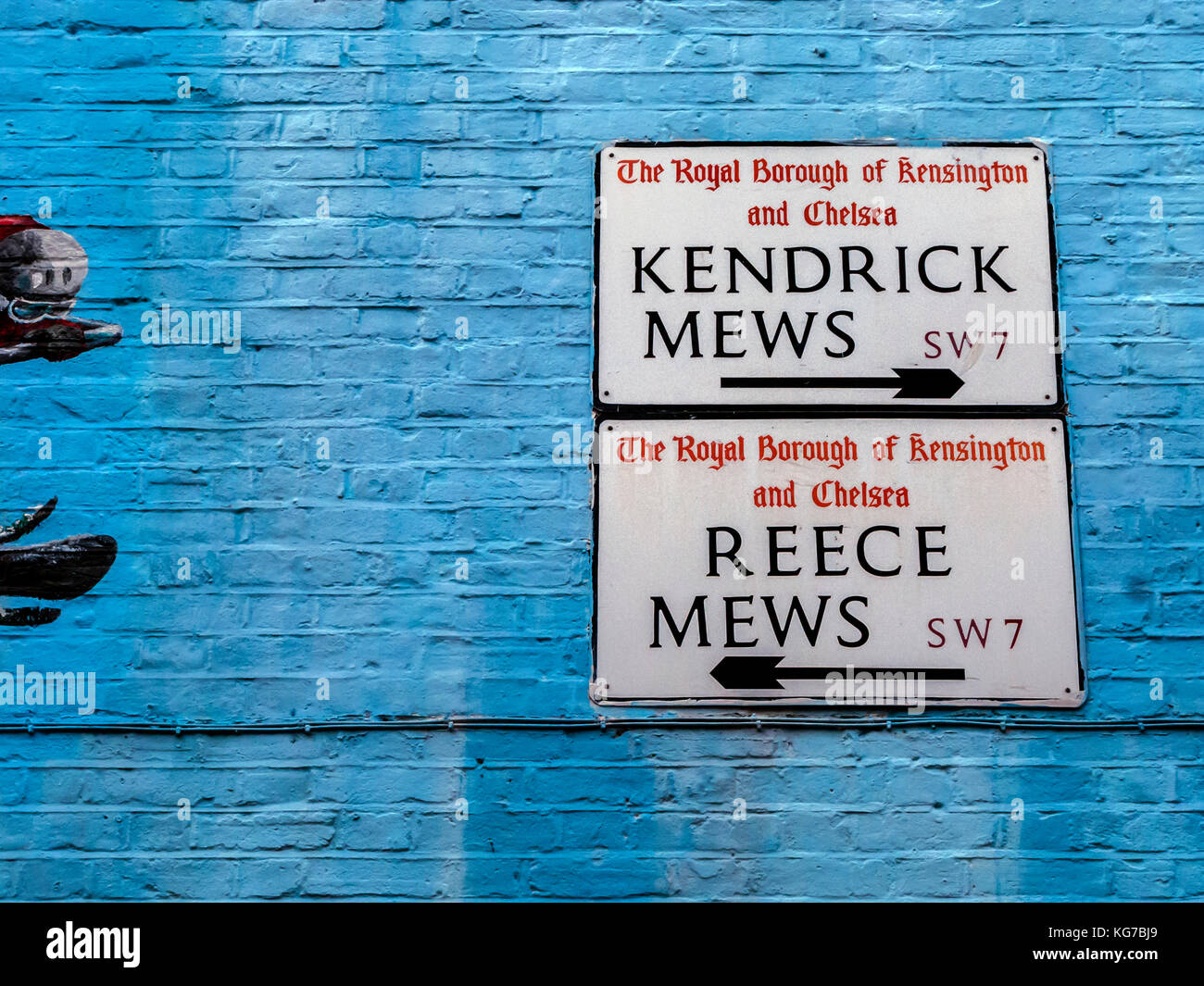 Kendrick mews e reece mews cartelli stradali, Londra sw7 Foto Stock