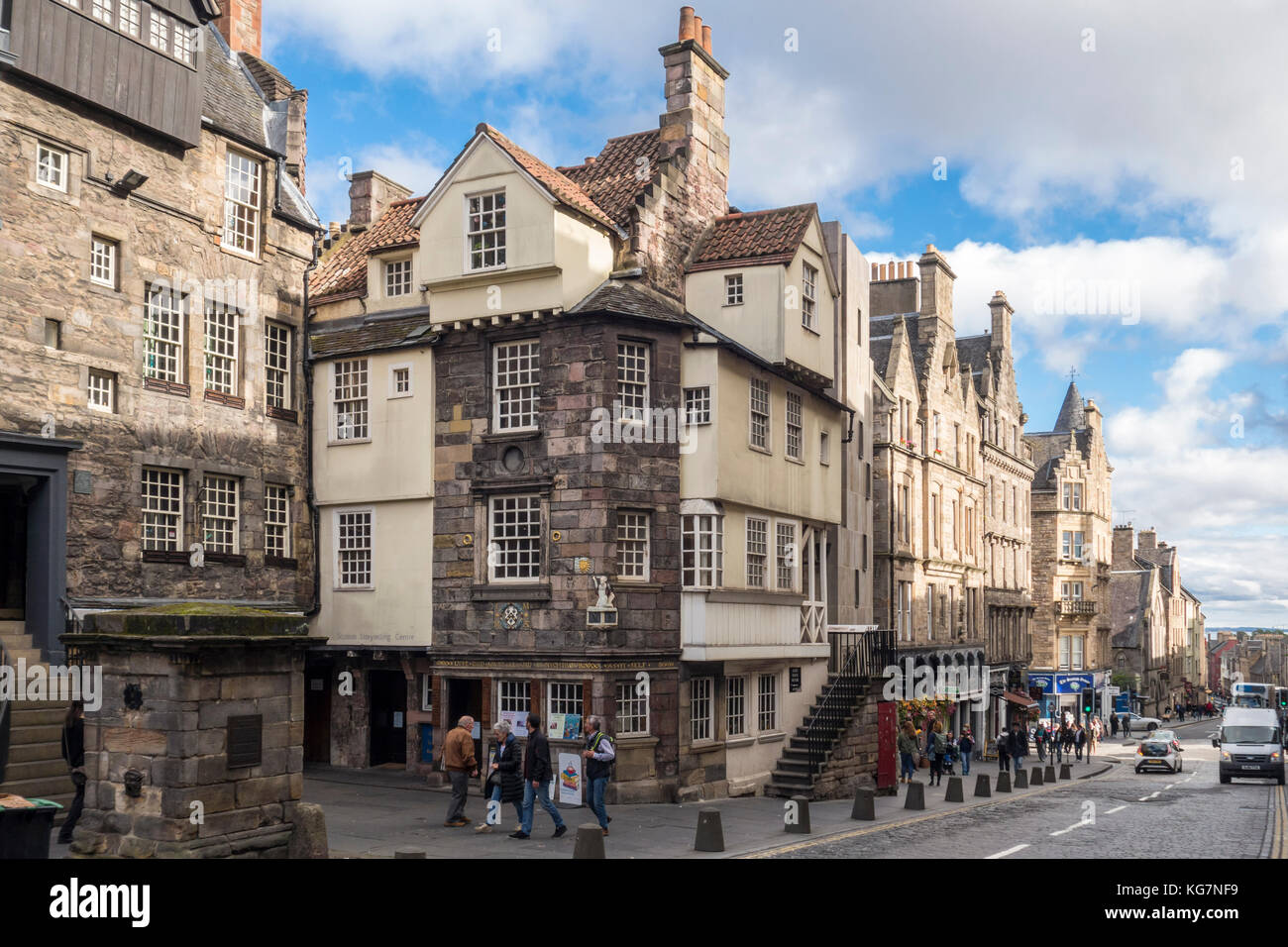 La Casa di John Knox, John Knox's House, la storica casa del XVI secolo, Edimburgo, Scozia, Regno Unito Foto Stock