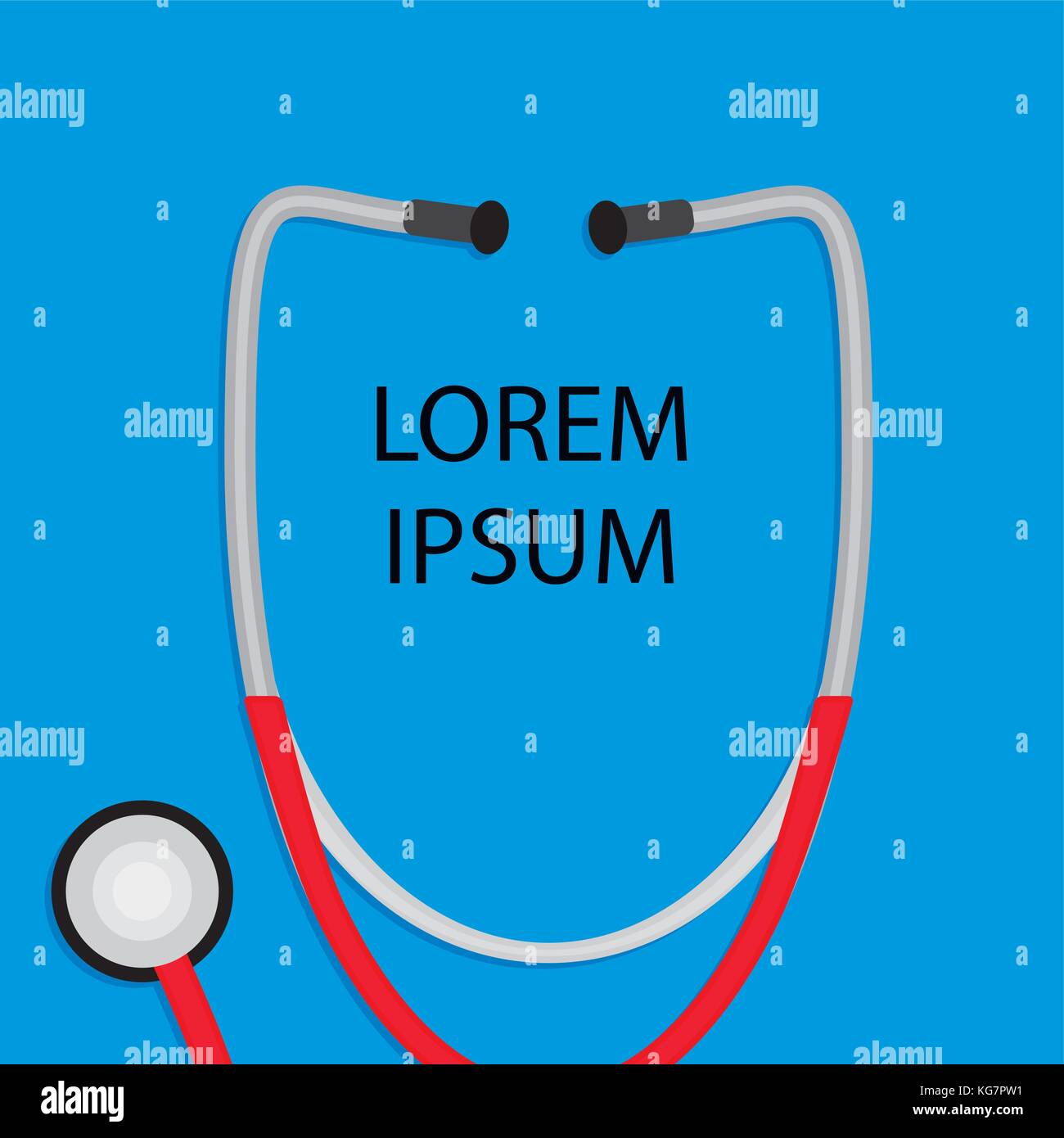 Banner medico con stetoscopio e copyspace. vettore banner di salute per ospedale o clinica illustrazione Illustrazione Vettoriale