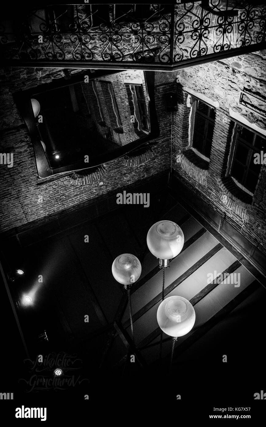 Local cafe bar terrazza capovolto Foto Stock