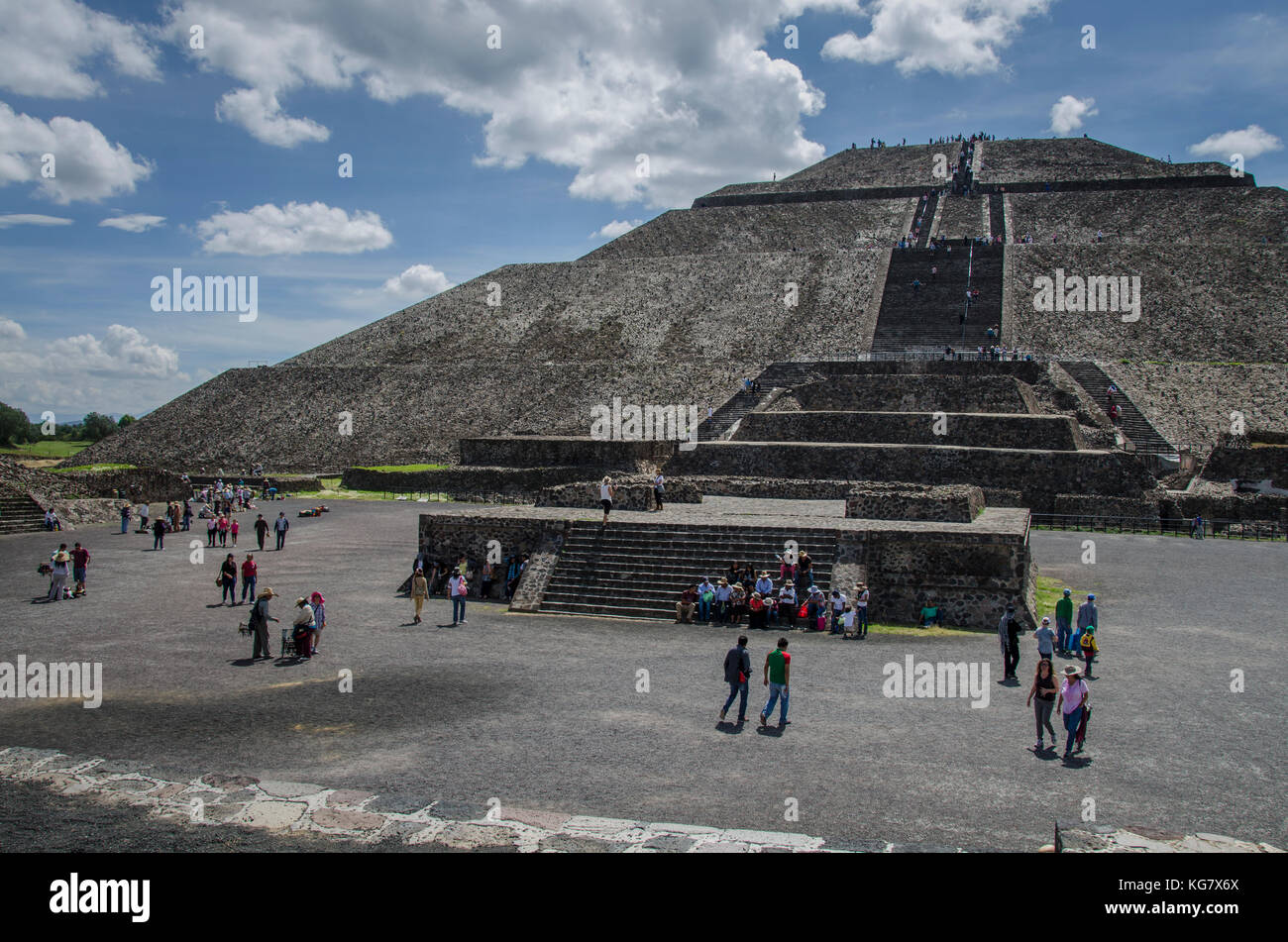 Vista della Piramide del Sole a Teotihuacan, Messico. Credit: Karal Pérez / Alamy Foto Stock